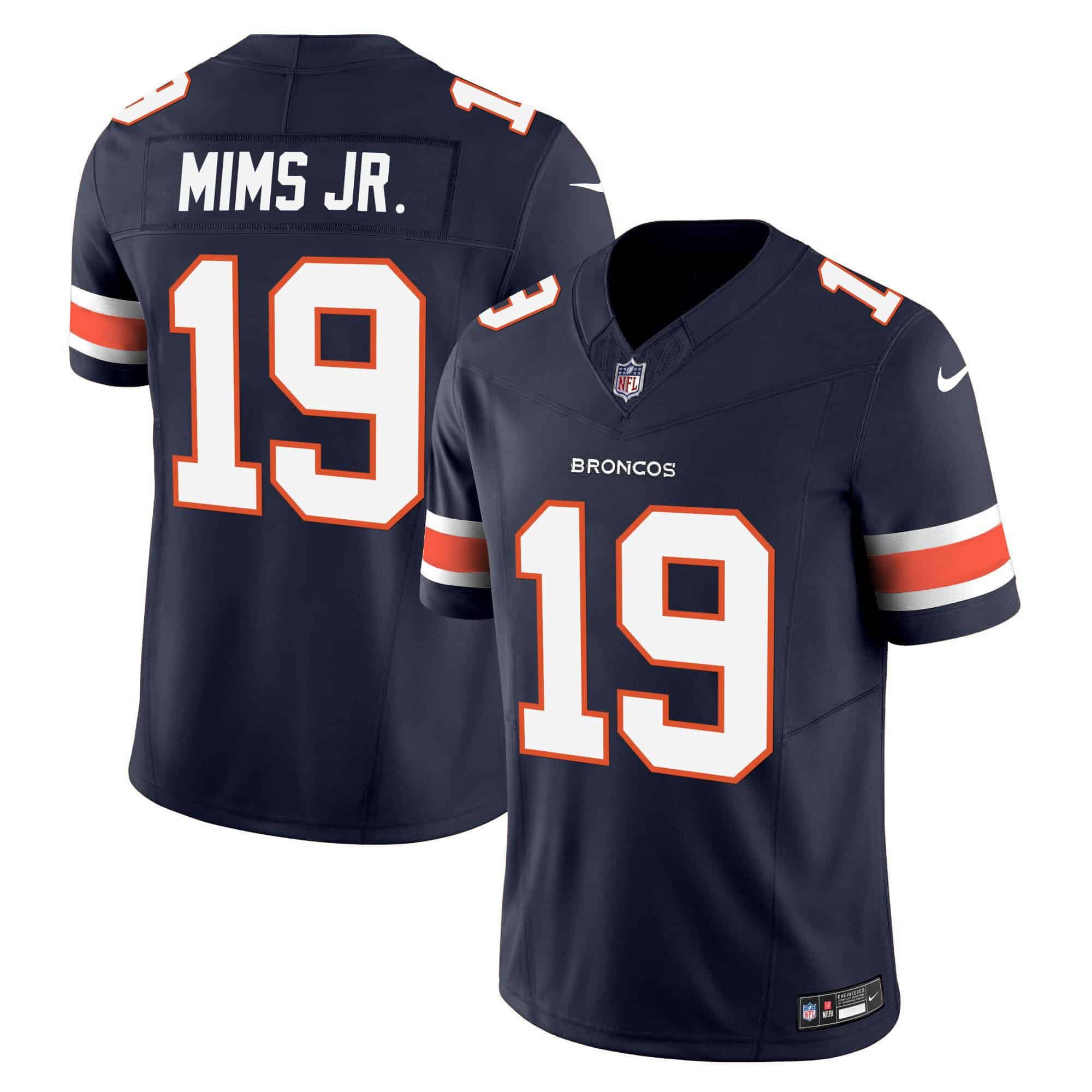 Men Denver Broncos #19 Mims jr Blue 2024 Nike Vapor Limited NFL Jersey style 2
